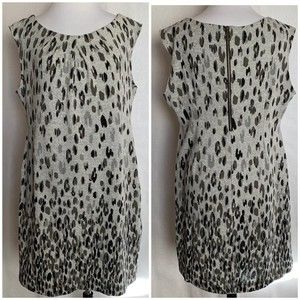 Jonathan Martin Sleeveless Leopard Animal Print Exposed Zipper Sweater dress 1x*